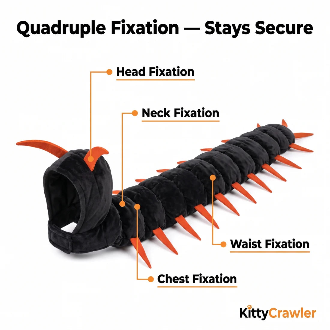 Doggy Crawler™ Dog & Cat Centipede Costume | Soft Plush, Adjustable Fit