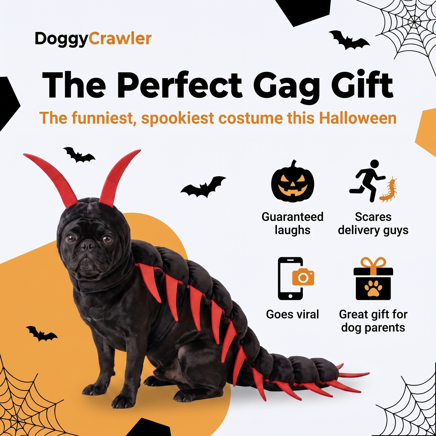 Doggy Crawler™ Dog & Cat Centipede Costume | Soft Plush, Adjustable Fit